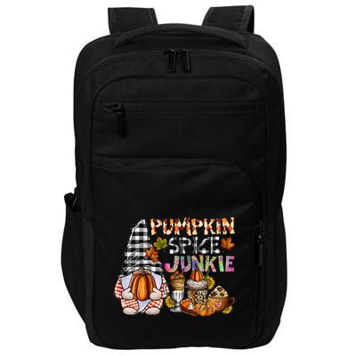 Pumpkin Spice Junkie Autumn Gnome Fall Thanksgiving Lover Impact Tech Backpack