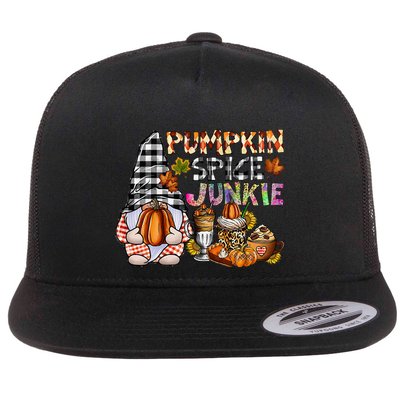 Pumpkin Spice Junkie Autumn Gnome Fall Thanksgiving Lover Flatbill Hat