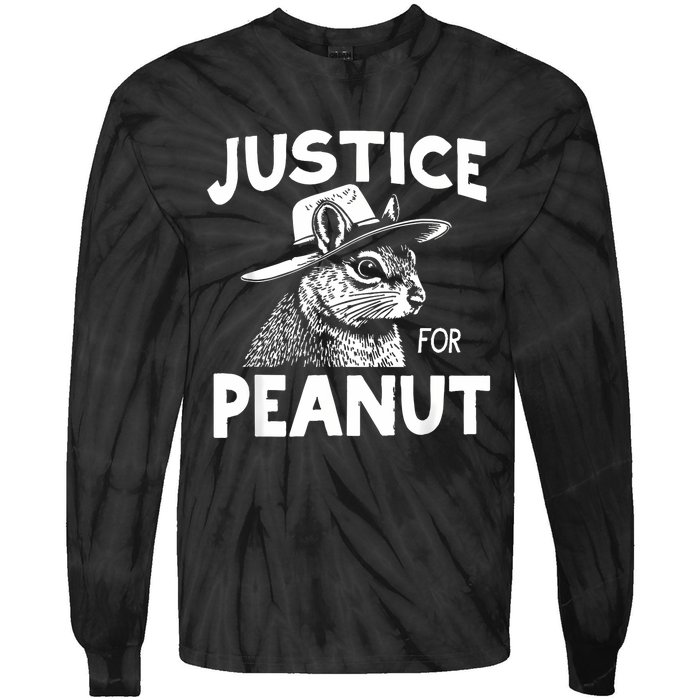 Peanut Squirrel Justice For Peanut Tie-Dye Long Sleeve Shirt