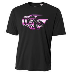 Pink Stylized JDM Drifting Car Design Cooling Performance Crew T-Shirt