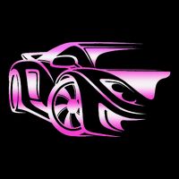 Pink Stylized JDM Drifting Car Design Impact Tech Backpack