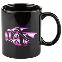 Pink Stylized JDM Drifting Car Design 11oz C Handle Ceramic Mug