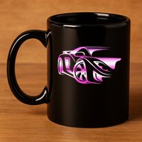 Pink Stylized JDM Drifting Car Design 11oz C Handle Ceramic Mug