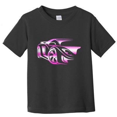 Pink Stylized JDM Drifting Car Design Toddler T-Shirt