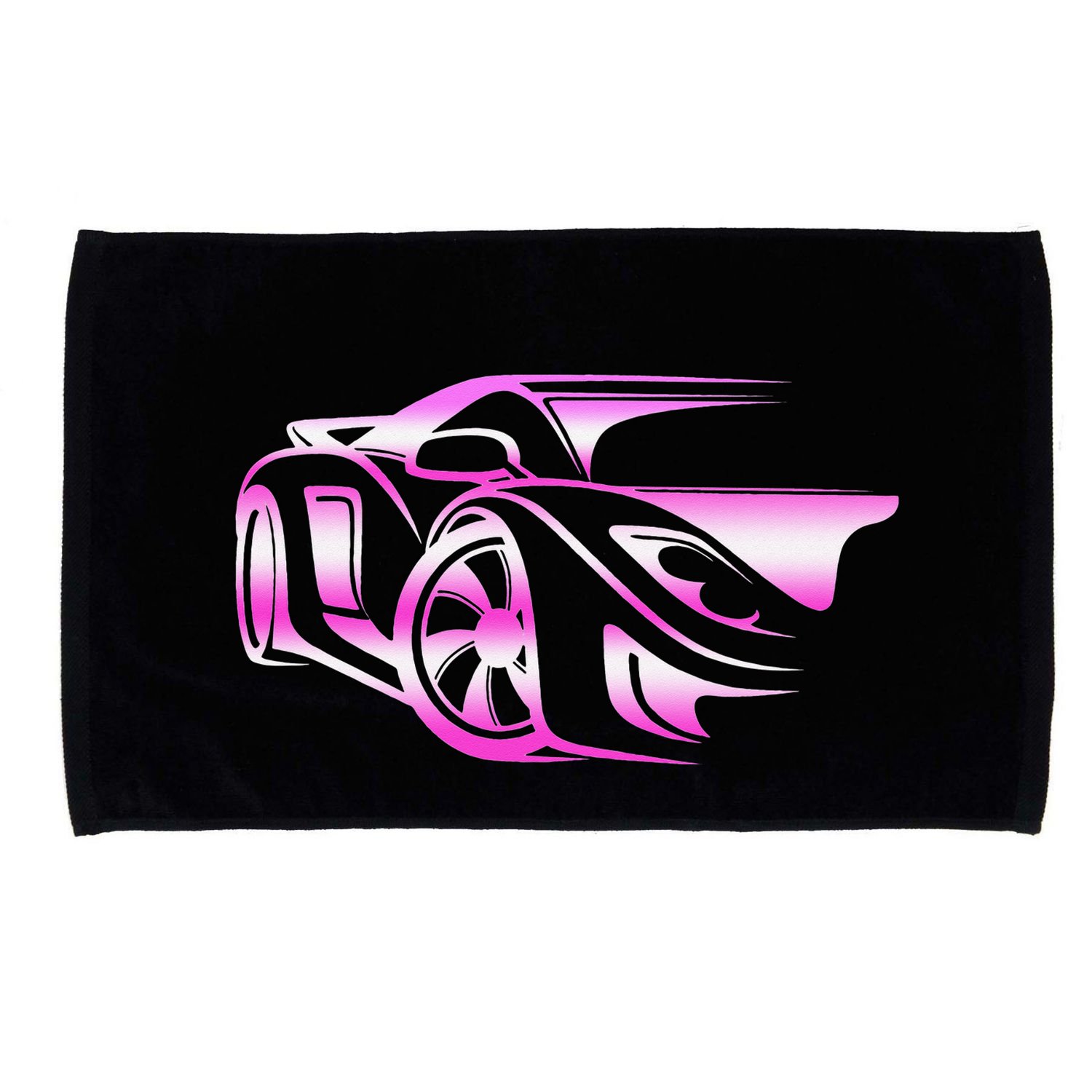 Pink Stylized JDM Drifting Car Design Microfiber Hand Towel