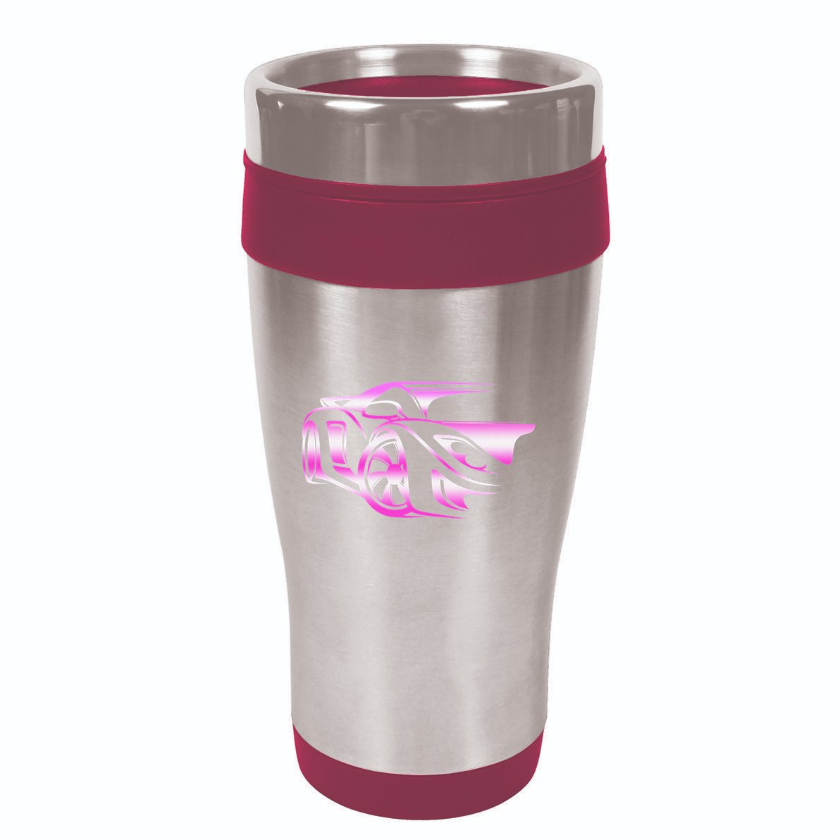 Pink Stylized JDM Drifting Car Design 16oz Travel Tumbler