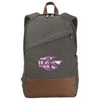 Pink Stylized JDM Drifting Car Design Cotton Canvas Backpack