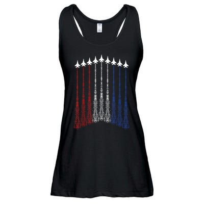 Patriotic Shirts Jet 4th Of July Usa Ladies Essential Flowy Tank