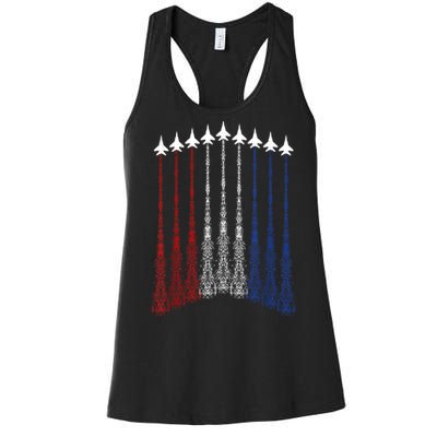 Patriotic Shirts Jet 4th Of July Usa Women's Racerback Tank