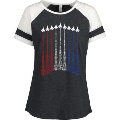 Patriotic Shirts Jet 4th Of July Usa Enza Ladies Jersey Colorblock Tee