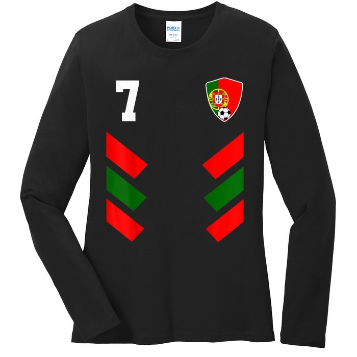 Portugal Soccer Jersey Portuguese Football Shirt Flag Ladies Long Sleeve Shirt