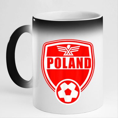 Poland Soccer Jersey Gift Poland Football Fans   11oz Black Color Changing Mug