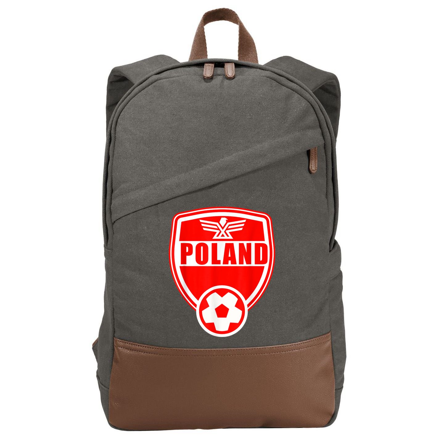 Poland Soccer Jersey Gift Poland Football Fans   Cotton Canvas Backpack