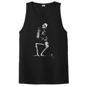 Praying Skeleton Kneeling Skull Emo Halloween PosiCharge Competitor Tank