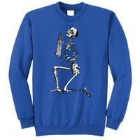 Praying Skeleton Kneeling Skull Emo Halloween Sweatshirt