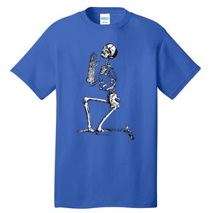 Praying Skeleton Kneeling Skull Emo Halloween Tall T-Shirt