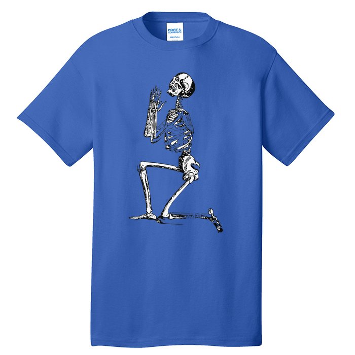 Praying Skeleton Kneeling Skull Emo Halloween Tall T-Shirt