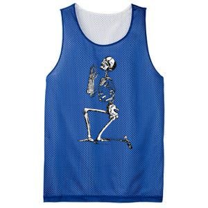 Praying Skeleton Kneeling Skull Emo Halloween Mesh Reversible Basketball Jersey Tank