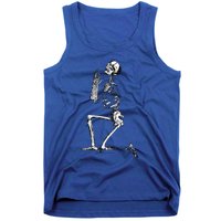 Praying Skeleton Kneeling Skull Emo Halloween Tank Top