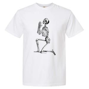 Praying Skeleton Kneeling Skull Emo Halloween Garment-Dyed Heavyweight T-Shirt