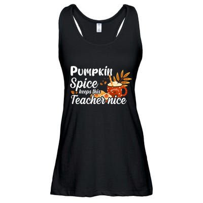 Pumpkin Spice Keeps This Teacher Nice Ladies Essential Flowy Tank