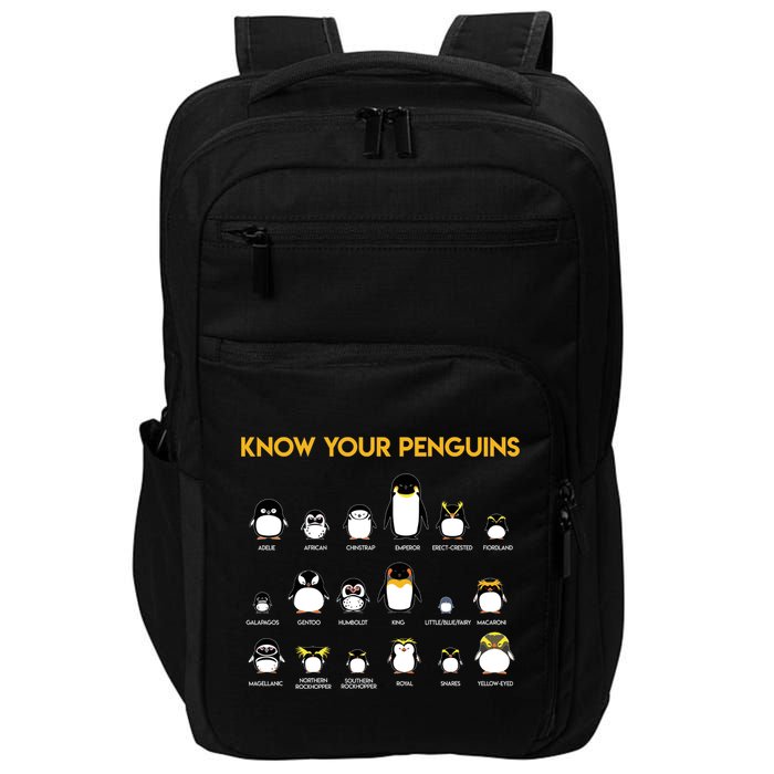 Penguin Species Know Your Penguins Gift Impact Tech Backpack