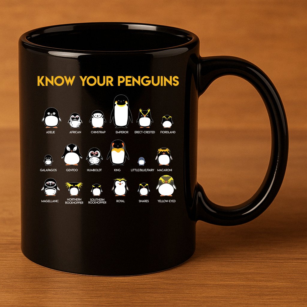 Penguin Species Know Your Penguins Gift 11oz C Handle Ceramic Mug