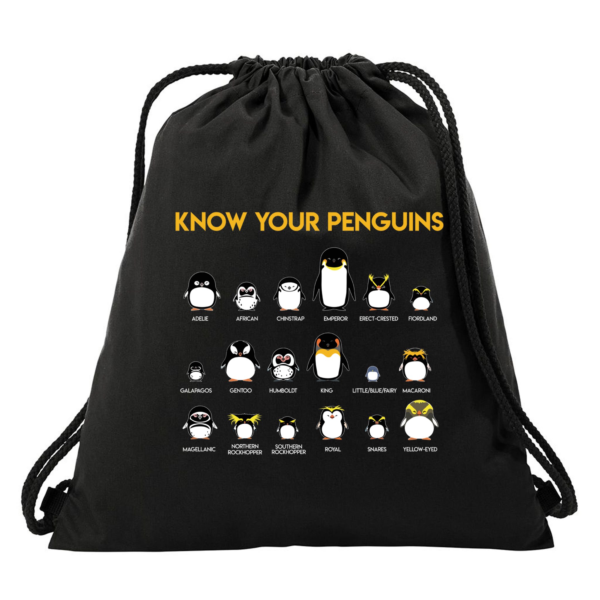 Penguin Species Know Your Penguins Gift Drawstring Bag