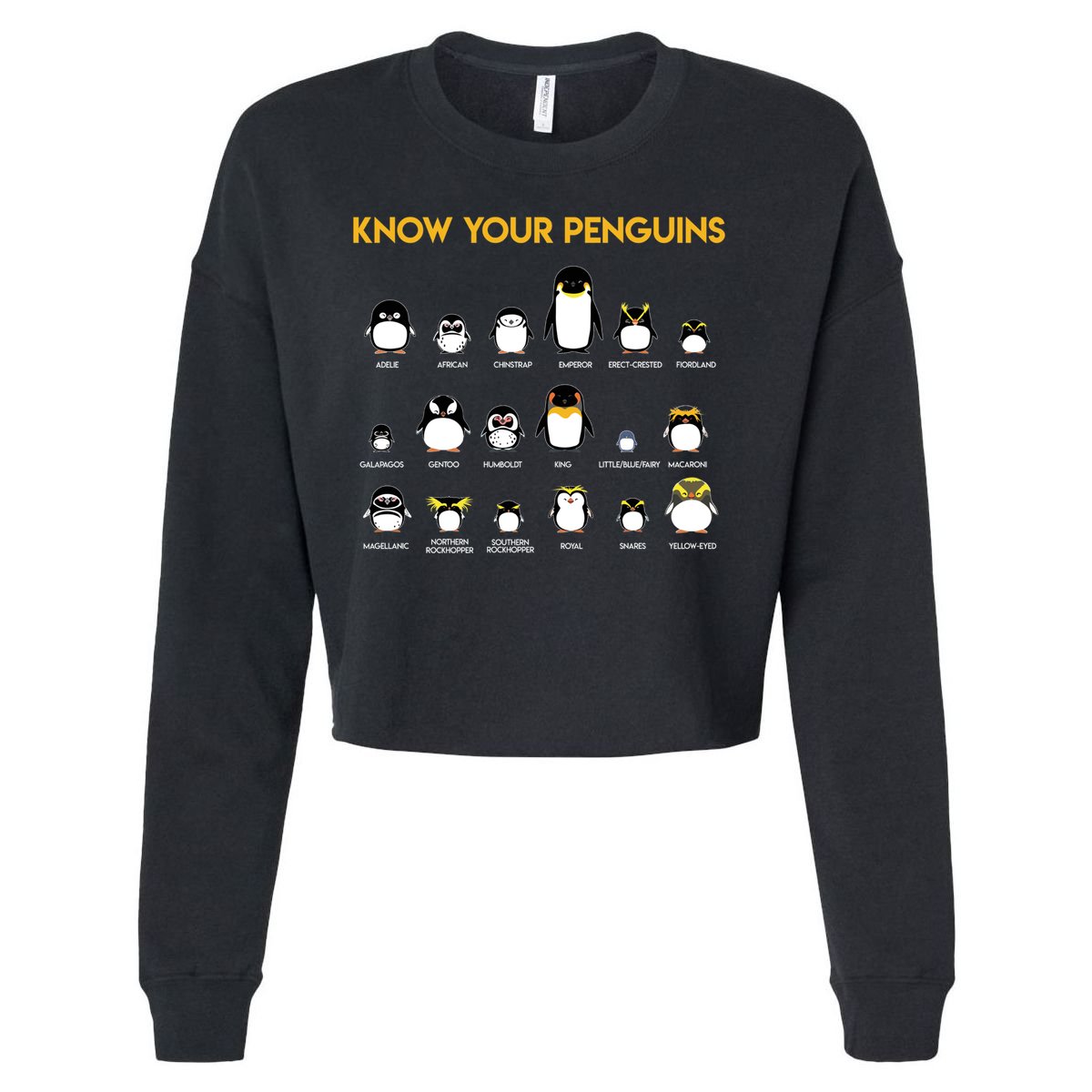 Penguin Species Know Your Penguins Gift Cropped Pullover Crew