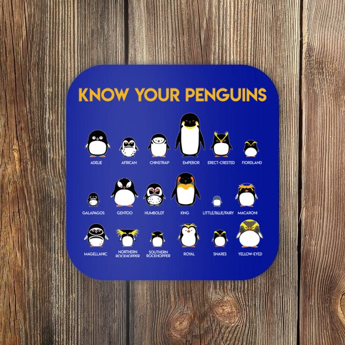 Penguin Species Know Your Penguins Gift Coaster