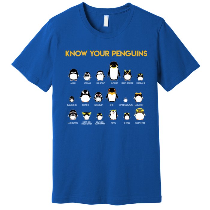 Penguin Species Know Your Penguins Gift Premium T-Shirt