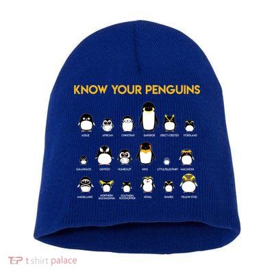 Penguin Species Know Your Penguins Gift Short Acrylic Beanie
