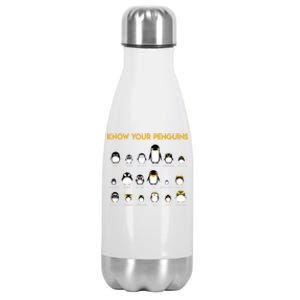 Penguin Species Know Your Penguins Gift Stainless Steel Insulated Water Bottle