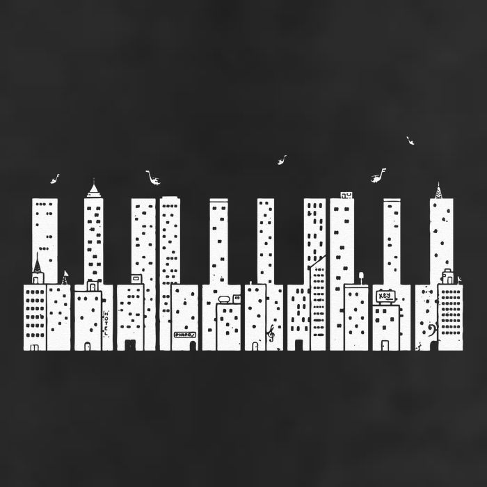 Piano Skyline Keyboard Music Cool Comfort Performance Bucket Hat