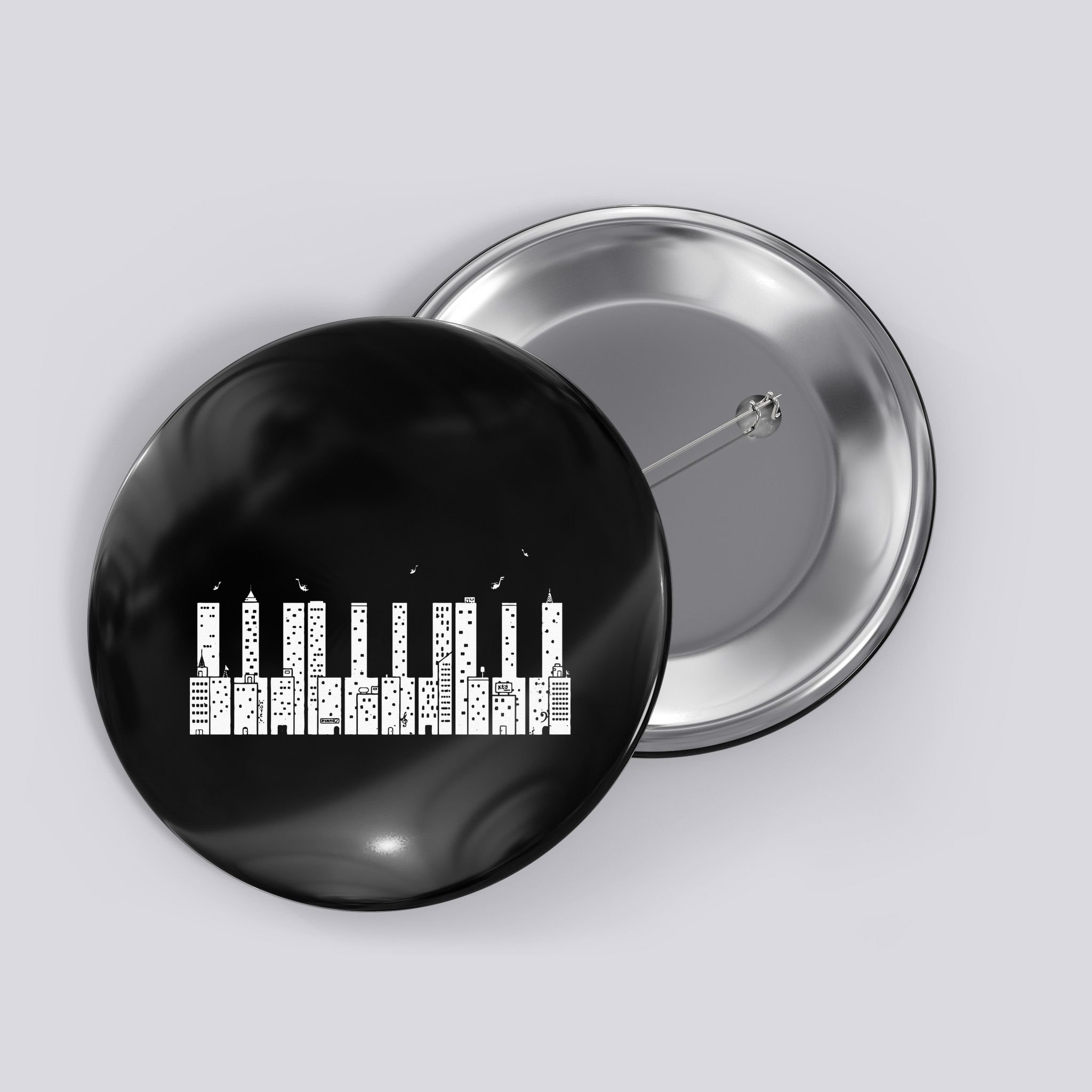 Piano Skyline Keyboard Music Button