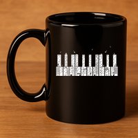 Piano Skyline Keyboard Music 11oz C Handle Ceramic Mug