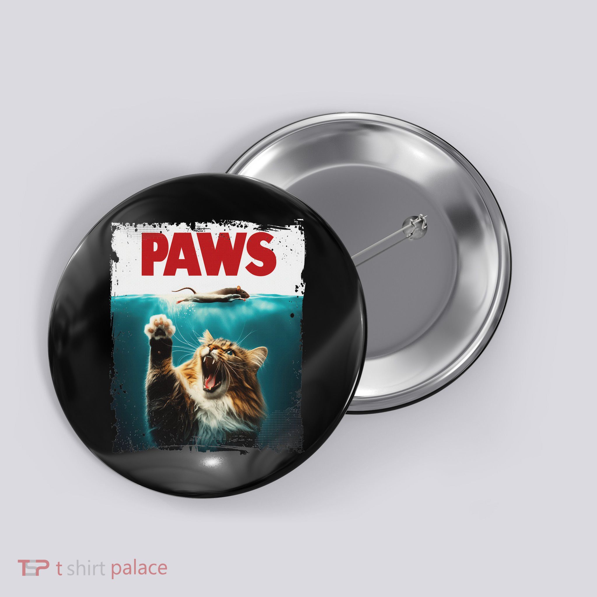 Paw Some Kitty Cats.usa Paws Parody Cat Mouse Humorous Cat Chasing Mouse Kitten , , Blac Button