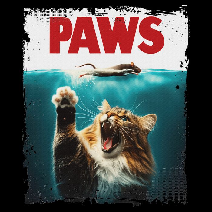 Paw Some Kitty Cats.usa Paws Parody Cat Mouse Humorous Cat Chasing Mouse Kitten , , Blac Button
