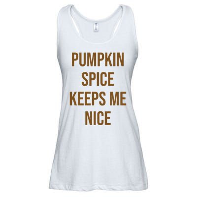 Pumpkin Spice Keeps Me Nice Funny Fall Ladies Essential Flowy Tank
