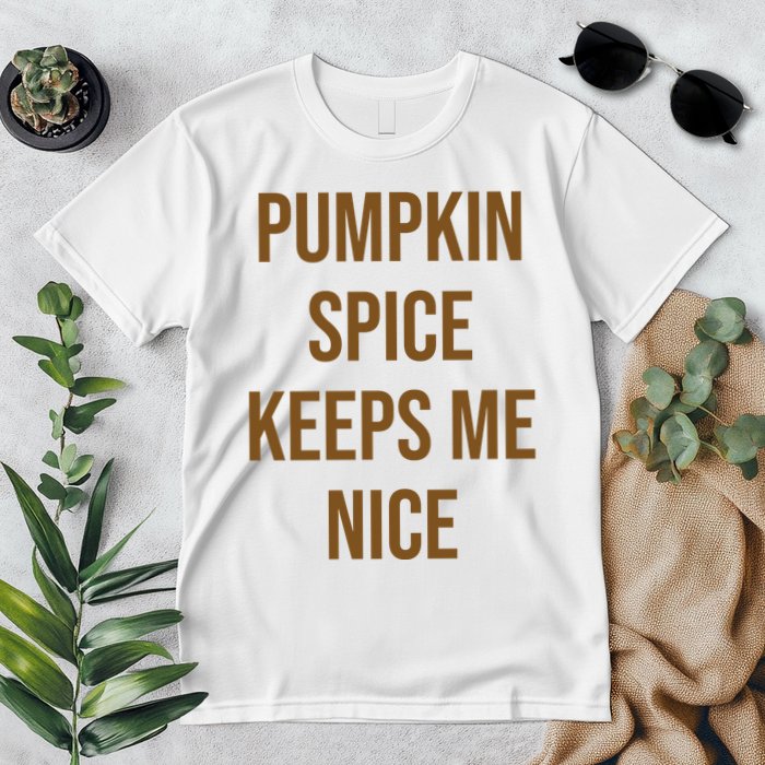 Pumpkin Spice Keeps Me Nice Funny Fall Premium T-Shirt