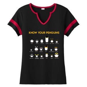 Penguin Species Know Your Penguins Gift Funny Gift Ladies Halftime Notch Neck Tee