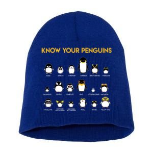 Penguin Species Know Your Penguins Gift Funny Gift Short Acrylic Beanie