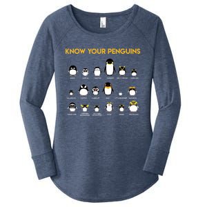 Penguin Species Know Your Penguins Gift Funny Gift Women's Perfect Tri Tunic Long Sleeve Shirt