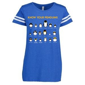 Penguin Species Know Your Penguins Gift Funny Gift Enza Ladies Jersey Football T-Shirt