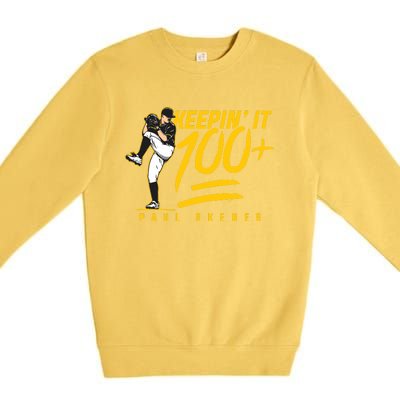 Paul Skenes Keepin It 100 Pittsburgh Baseball Premium Crewneck Sweatshirt