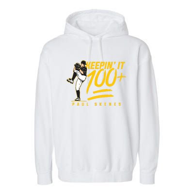 Paul Skenes Keepin It 100 Pittsburgh Baseball Garment-Dyed Fleece Hoodie