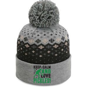 Pickleball Sport Keep Calm And Love Pickles Player Gift The Baniff Cuffed Pom Beanie