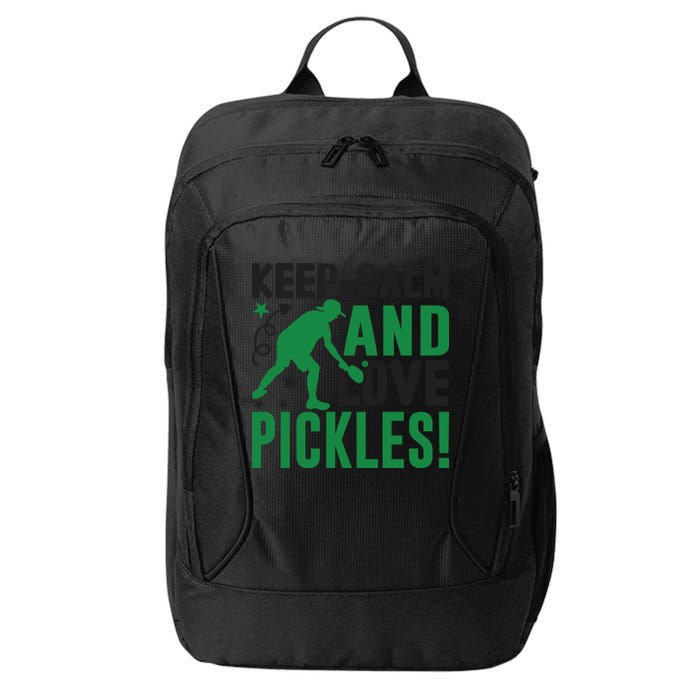Pickleball Sport Keep Calm And Love Pickles Player Gift City Backpack