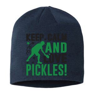 Pickleball Sport Keep Calm And Love Pickles Player Gift Sustainable Beanie