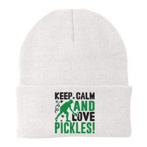 Pickleball Sport Keep Calm And Love Pickles Player Gift Knit Cap Winter Beanie